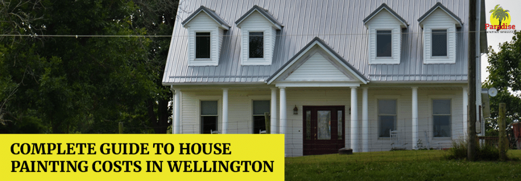 The front exterior of a large, two-story white house with a metal roof and multiple dormer windows, set in a rural landscape.